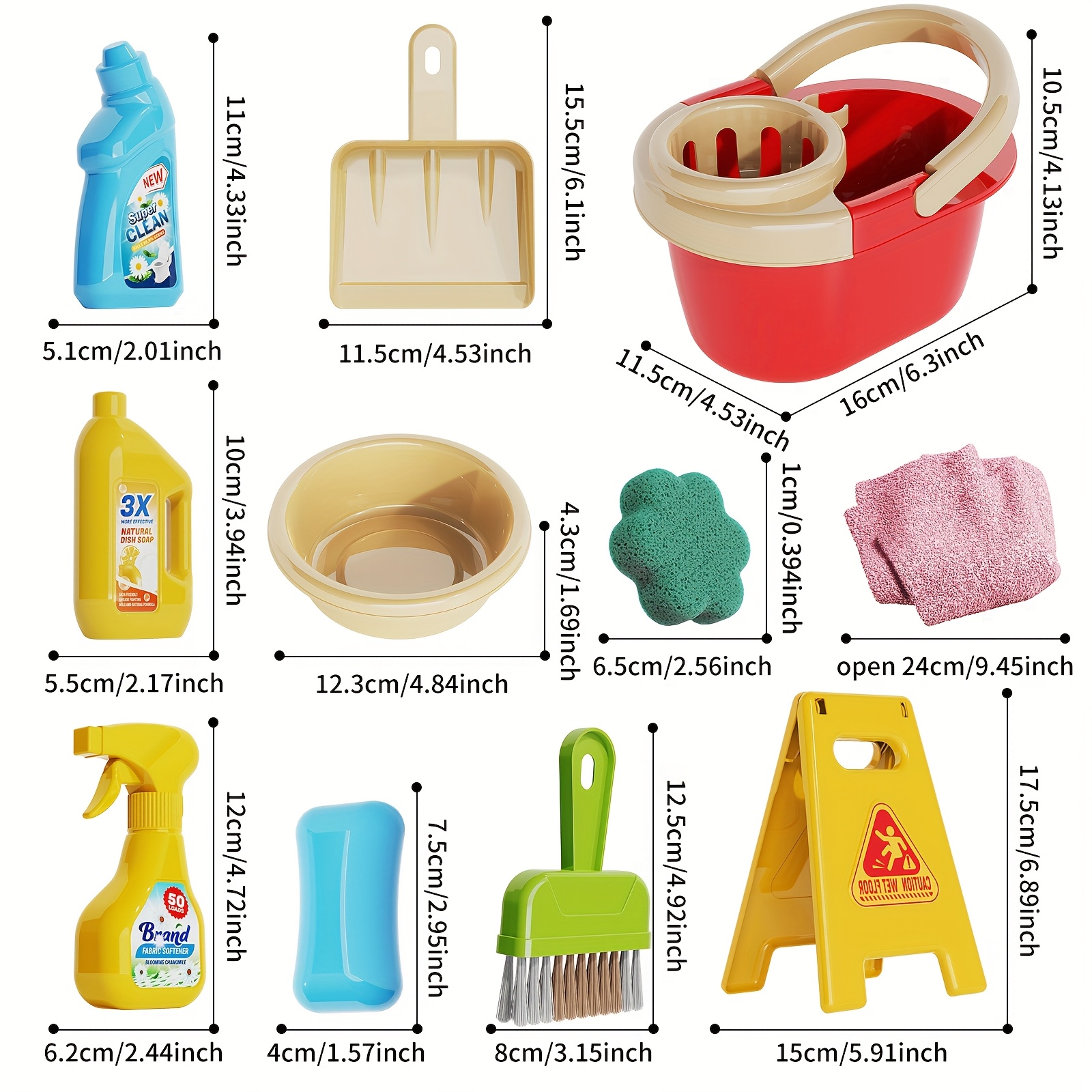 8pcs/13pcs Simulation Family Cleaning Toy Set