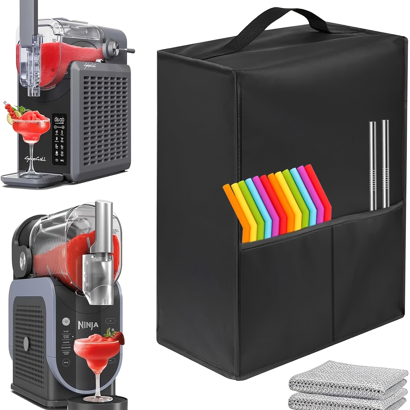 TEMU 1pc Slushie Machine Cover, Heavy-duty 600d Nylon Dustproof & Compatible With Ninja/-like Blenders, Slushy Makers, Blenders - Fits Most