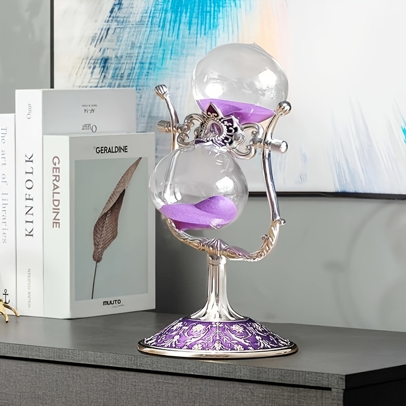 Vintage Hourglass Sand Timer,U Type Metal 60 Minute Visual Timer with Purpl Wooden Brass Sand Timer Antique Sandglass Sand Clock For Home Decor \u0026 Gift  Item | eBay