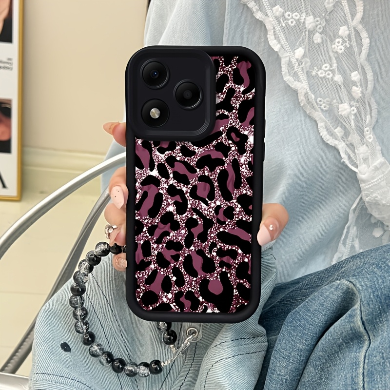 TEMU Custodia per telefono: Piatto 2D Leopardato Rosa Piatto 2D, Custodia per telefono, adatta per Honor 400 Lite, con un cordino per cellulare,