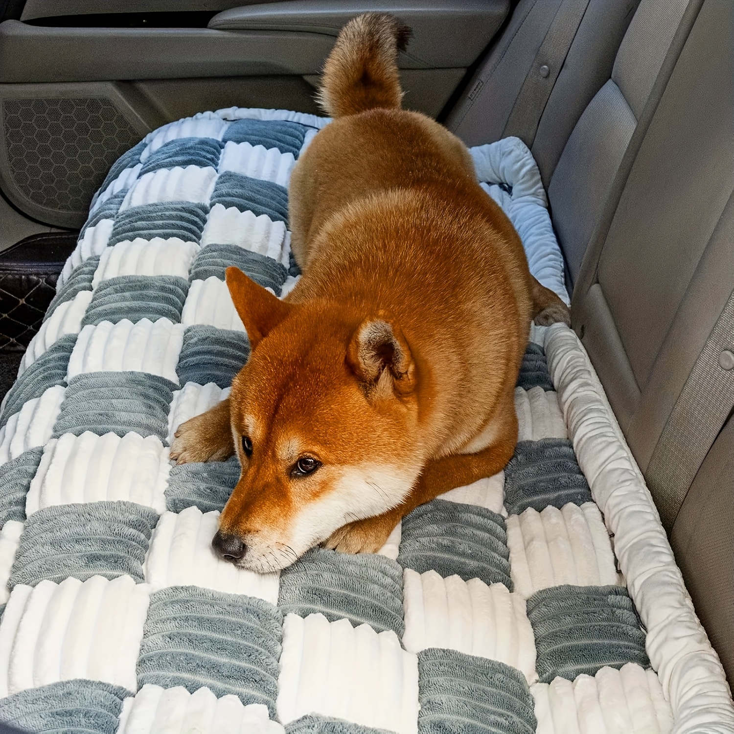 backseat pet bed mat   dog bed for car back seat pet couch cover for sofa multi purpose plush thick pet cushion floor pad non slip travel dog bed couch covers for dogs washable Product details 1