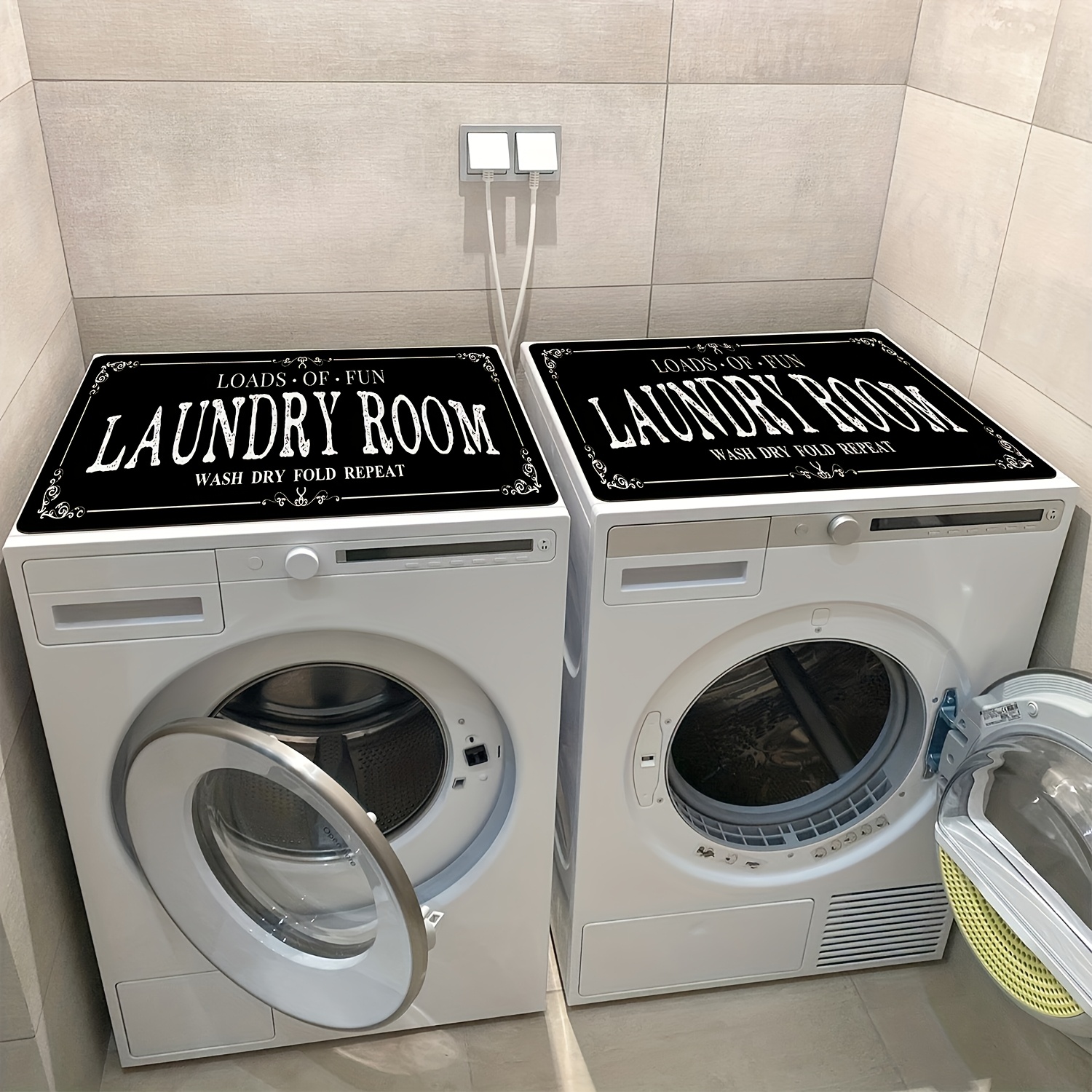 TEMU 1pc Luxury And Fashionable Washing Machine Mat | Quick-drying, Super Absorbent Anti-slip, Polyester And Mud, Suitable For Kitchen, Office, Bedroom, Living Room,