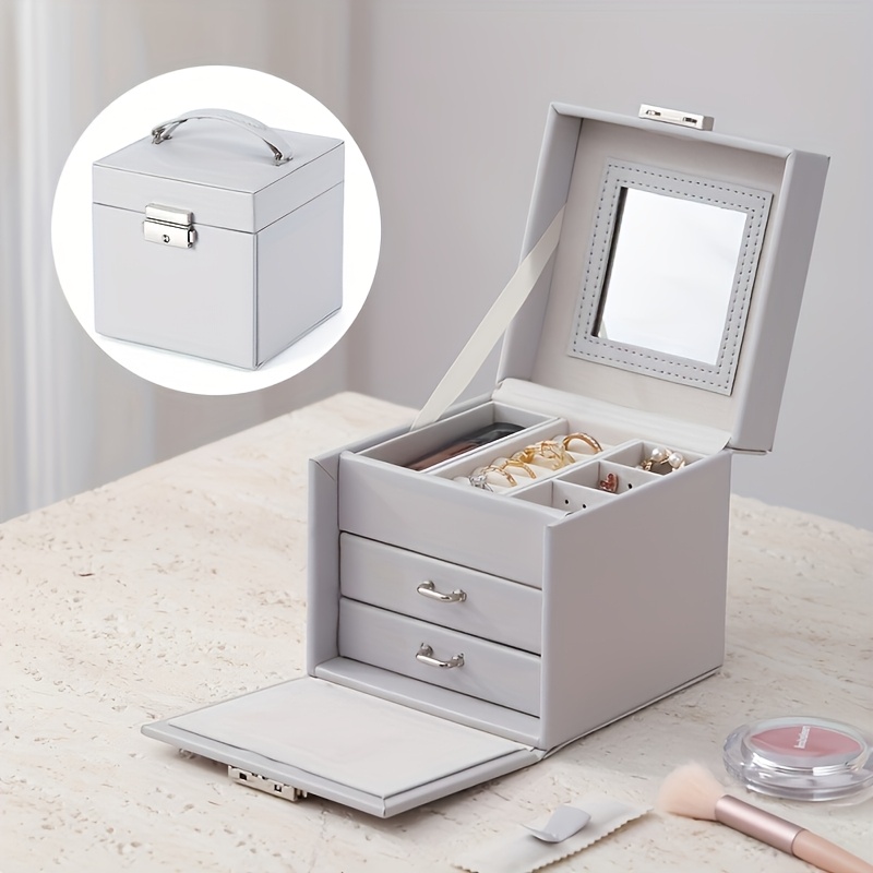 Customizable Mini Jewelry Box with Lock, Elegant Gift