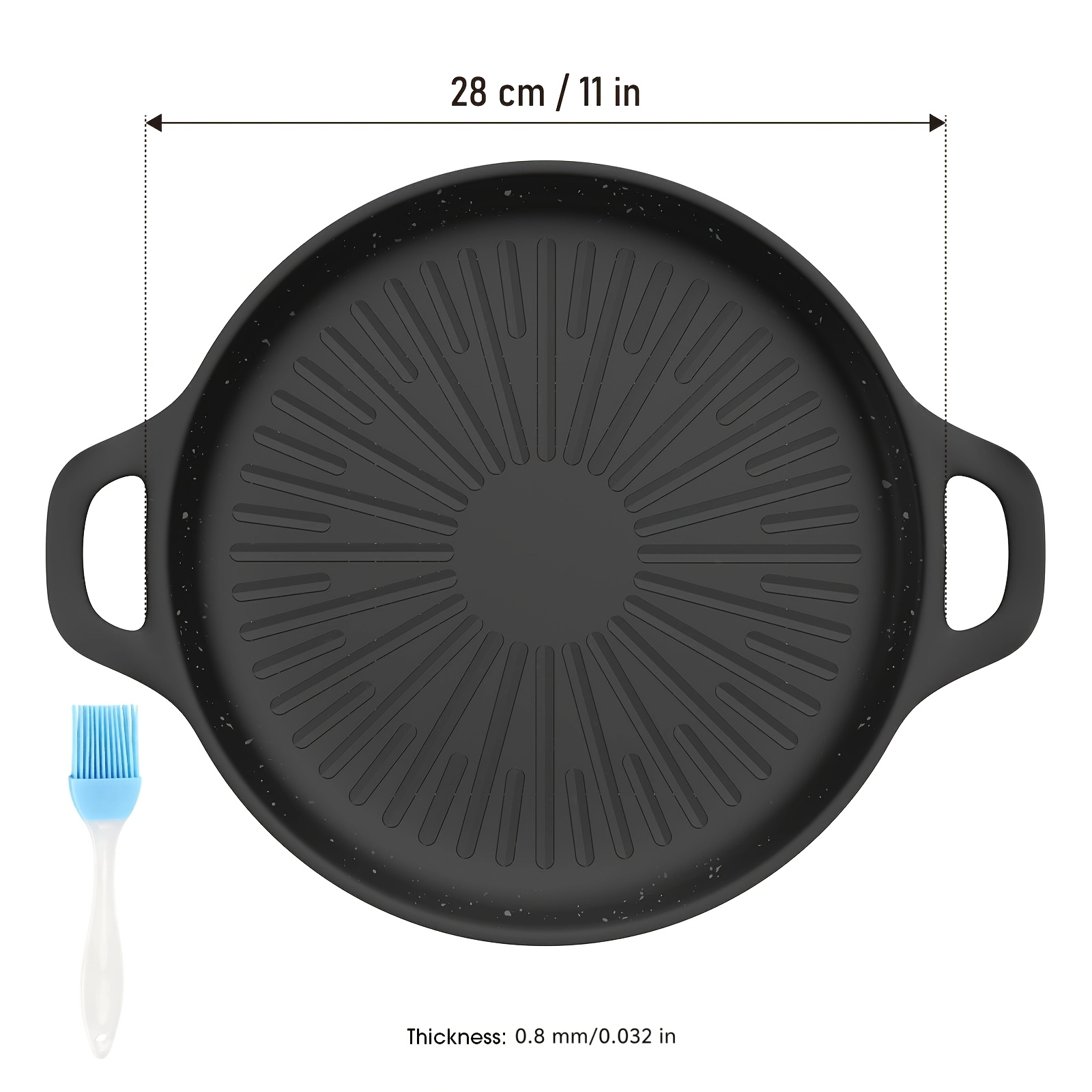 TEMU Nonstick Grill Pan, Durable Bbq Griddle With Heat, Oil Drain & Double Handles. Induction Grill Pan, Easy Clean, Portable Frying Pan For Outdoor
