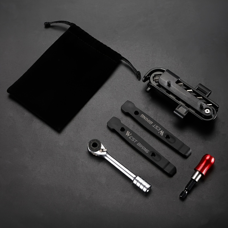 WEST BIKING Multi Functional Ratchet Wrench Set Bike Repair Tool Kit with Screwdriver Bits & Sockets, Bidirectional Ratcheting Hand Tool for Bicycle