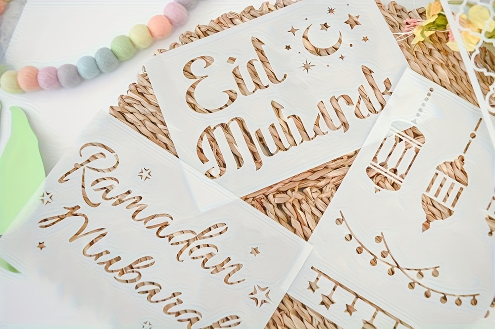 reusable islamic ramadan eid fitr craft templates compatible for wood fabric plastic islamic   for diy   decorations islamic Product details 0