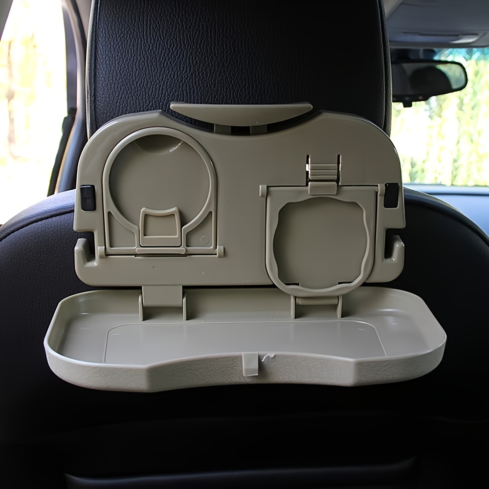 car seat back tray organizer with foldable dish dual cup holders anti slip spill proof design durable abs plastic for road trips travel essentials compatible with 99 vehicles vehicle dining accessory   material backseat dining compact storage easy to clean   travelers Product details 6
