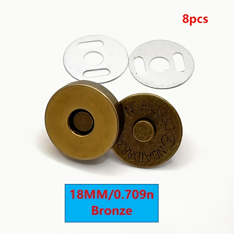 TEMU 8pcs de boutons magnétiques puissants de 10-18 mm pour sacs, fermetures magnétiques cachées