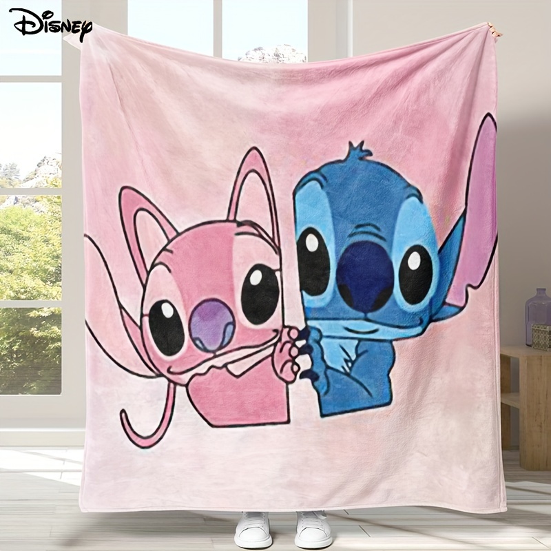 

Disney Stitch And Blanket, Super Soft Fluffy Flannel 4 Seasons Lightweight Sofa Blanket