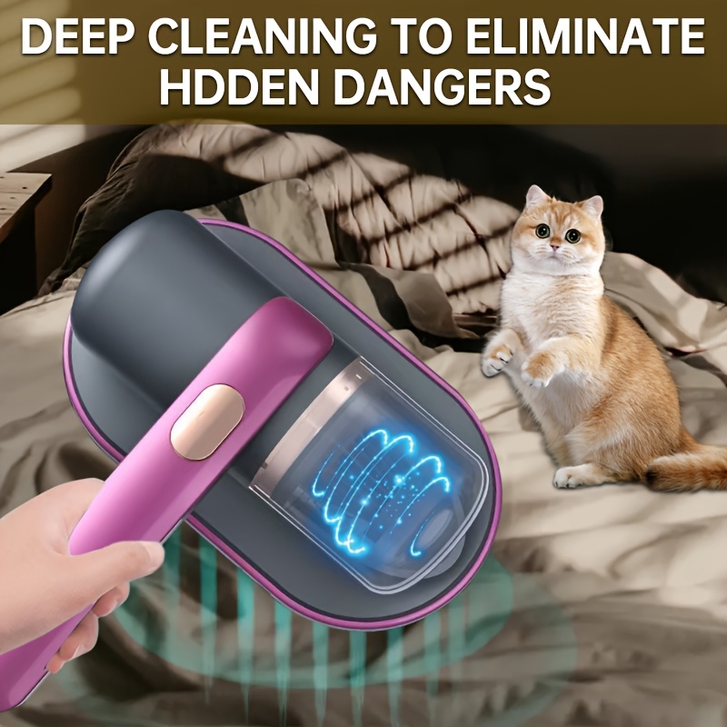 1pc ultra powerful cordless handheld vacuum cleaner usb rechargeable with 4000mah lithium battery for bed sofa pillow carpet pet hair removal ideal for living room bedroom clothes floor pet supplies details 5