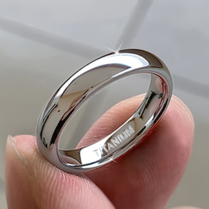 4mm titanium steel wedding rings for men and women   high polished engagement promise rings couple valentines day anniversary   fit