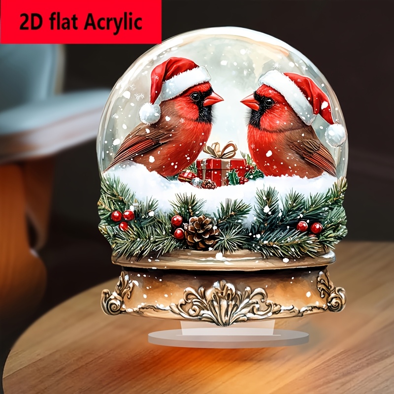 

2d Flat A Christmas In A Crystal Ball - An Acrylic Tabletop Decoration Suitable For Home, Office, And Cafes - A Unique Holiday Gift Idea (9.8 Inches X 7.48 Inches)