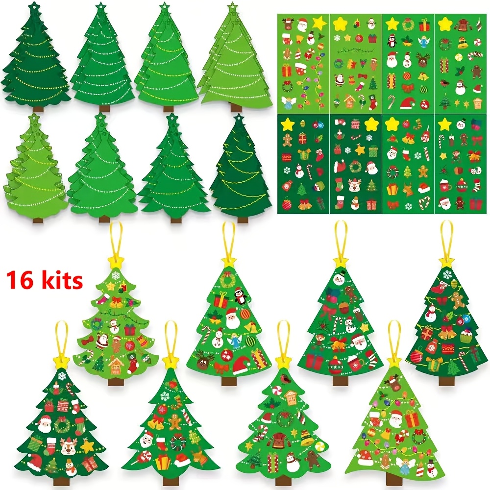 TEMU 8/16/24 Kits Christmas Tree Craft Kit For Bookmark Stickers Christmas Crafts, Tree Card Bookmark Making, Holiday Classroom Activities