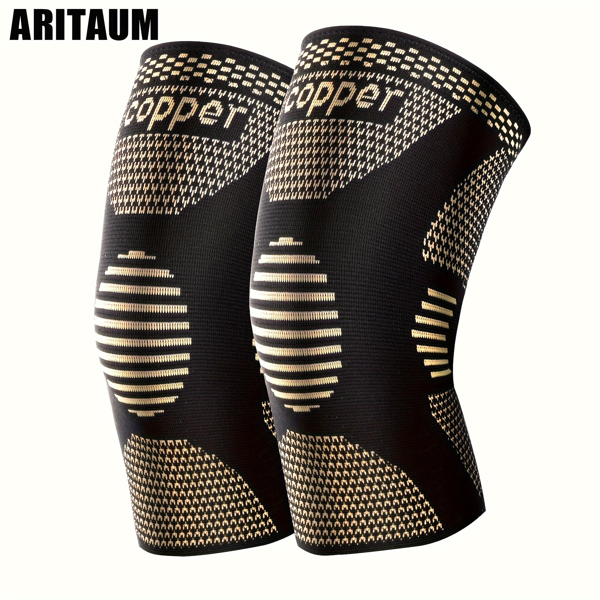 

2pcs Copper Knee Pads, Sports Protective Gear For , Professional Knee Support Sleeves For Yoga Weightlifting Football Basketball