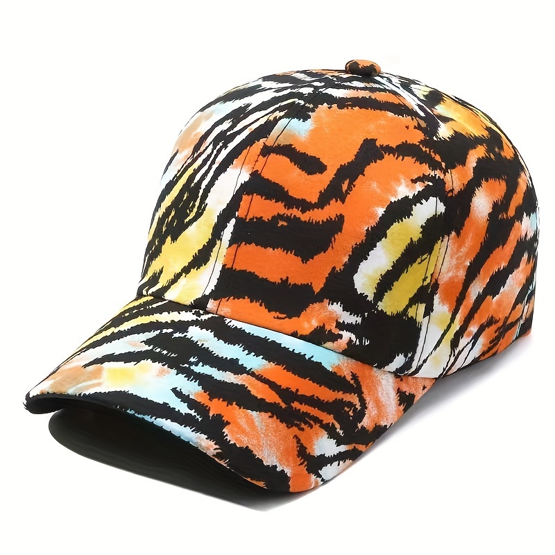 

Tiger Stripes Print Baseball Cap Breathable Beach Hip Hop Dad Hat Outdoor Sun Protection Adjustable Hats For Women