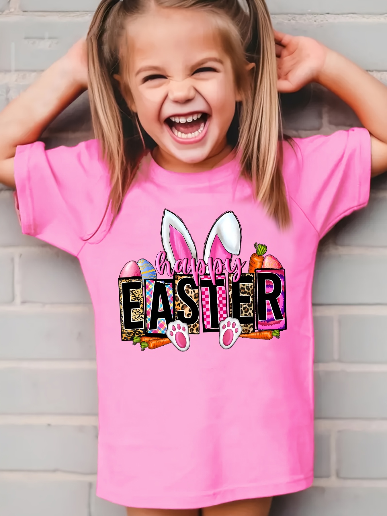 Casual Kids Easter Shirts Girls Easter Bunny T Shirt Summer Casual