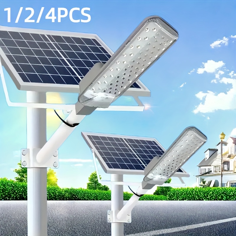 

1/2/4 Packs Led Solar Street Lights Outdoor, 400 Led Remote Parking Lights Wireless Motion Sensor Solar Security Wall Light With 3 For Garden, Street, Deck, Yard, Garage, Patio