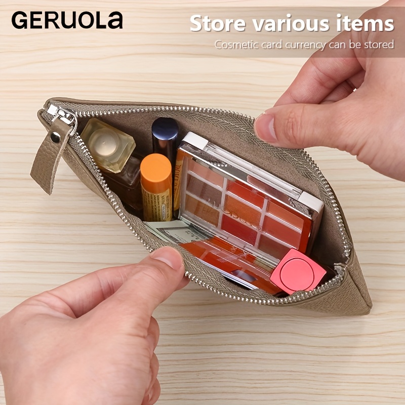 Genuine Top-Grain Leather Long Wallet with Zipper for Passport, Driver's License, Documents, Earphones, Cable, Cash, and Makeup - Halloween, Christmas, Thanksgiving Gift