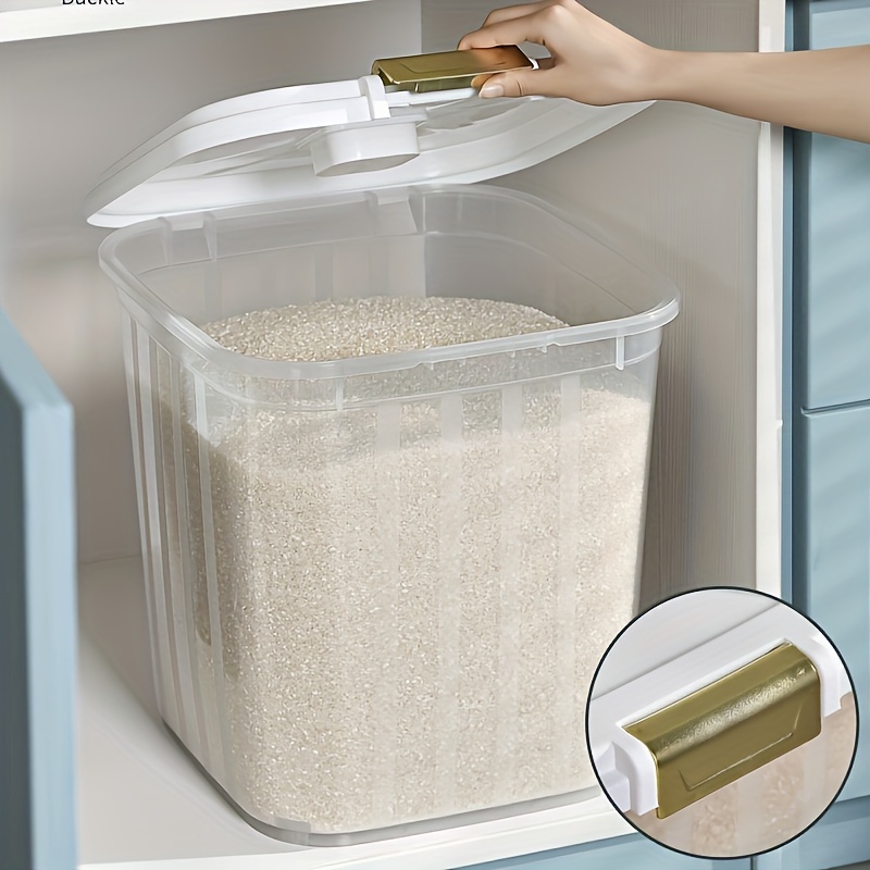 

1pc Large Sealed Grain Storage Container For Kitchen And Pet Food - Moisture-proof And Transparent With Easy Access Lid