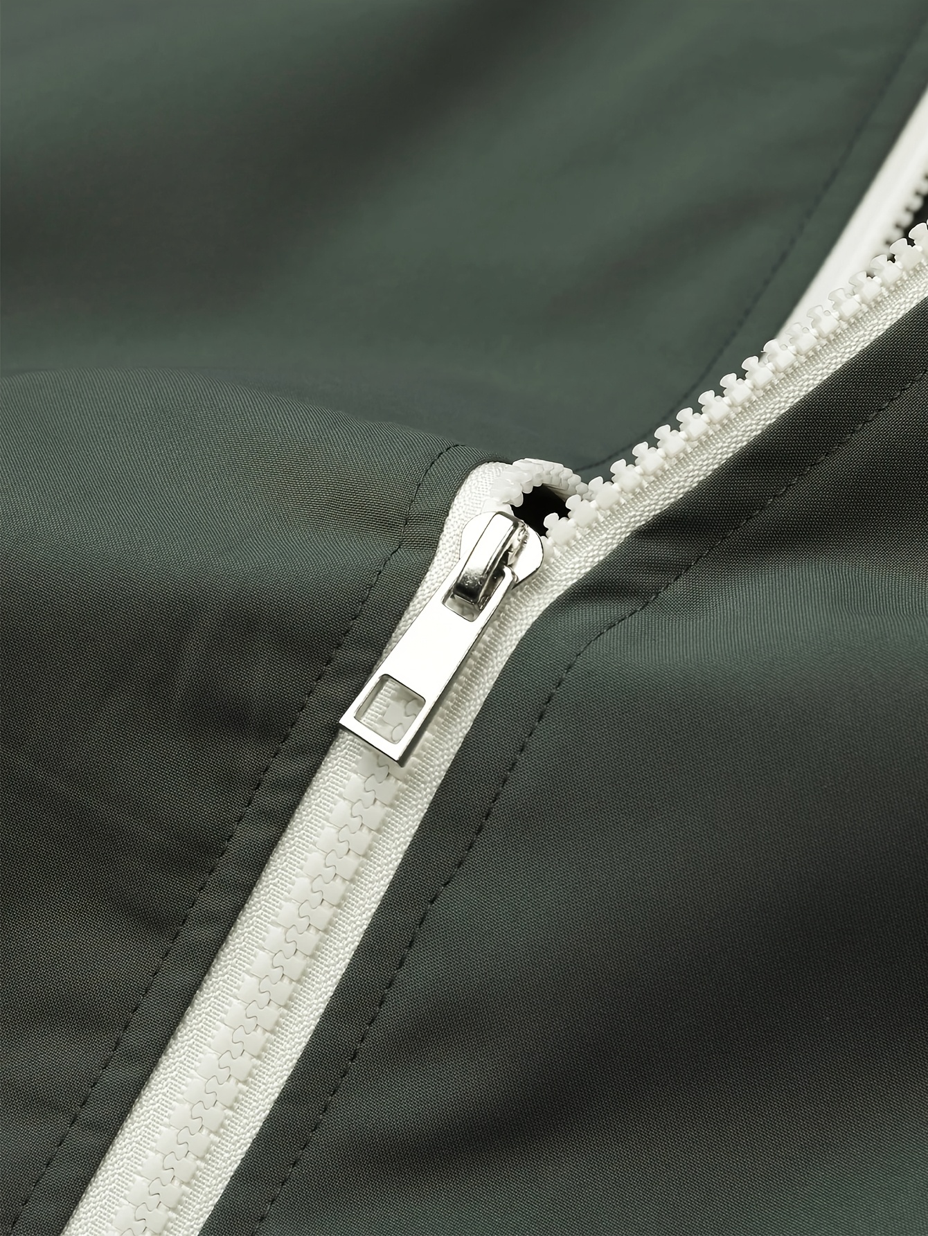 Men'S Stand Collar Color Block Bomber Jacket | Non-Stretch, Zipper Closure, Pocket Details, Regular Fit