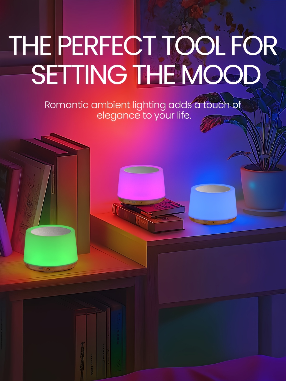 Lihangstar Touch-Sensitive Smart Lamp, a Brand New Touch Bedside Lamp, Night Light/Table Lamp, Adjustable Brightness And Color Night Light, USB Rechargeable/Suitable for Bedroom, Living Room, Parties, Desktop, Birthday Gift Ambient Light