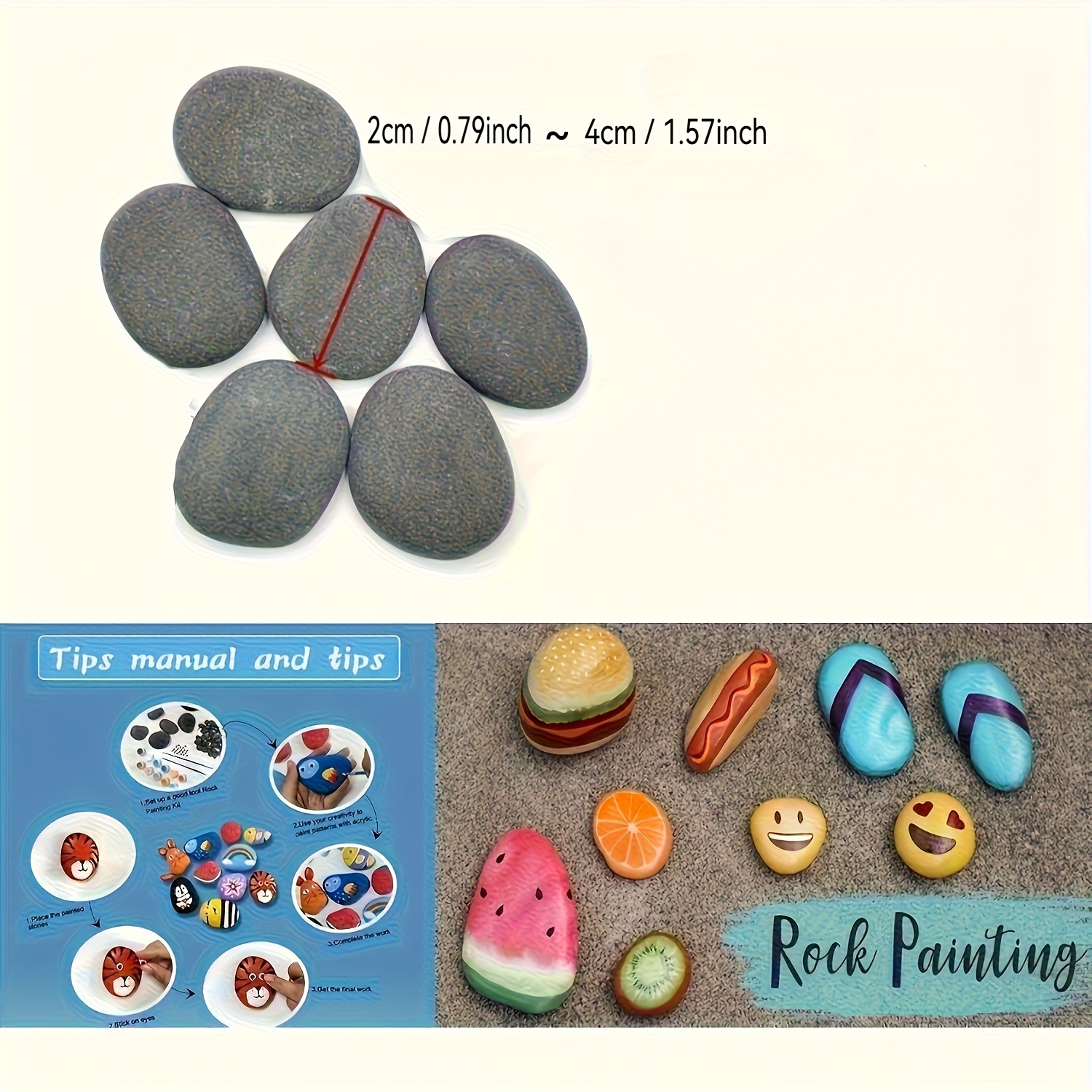 25 Stones, 2.1cm-4. - Natural Flat Stones For Crafts, Painting & Home Decor - , Perfect For Projects And Creative Artwork, Decorative Pebbles, With Care