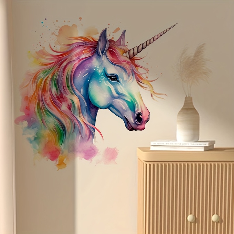 Unicorn Stickers Bedroom Living Room Study Home Wall Decoration Removable Self-adhesive Wall Stickers Pvc