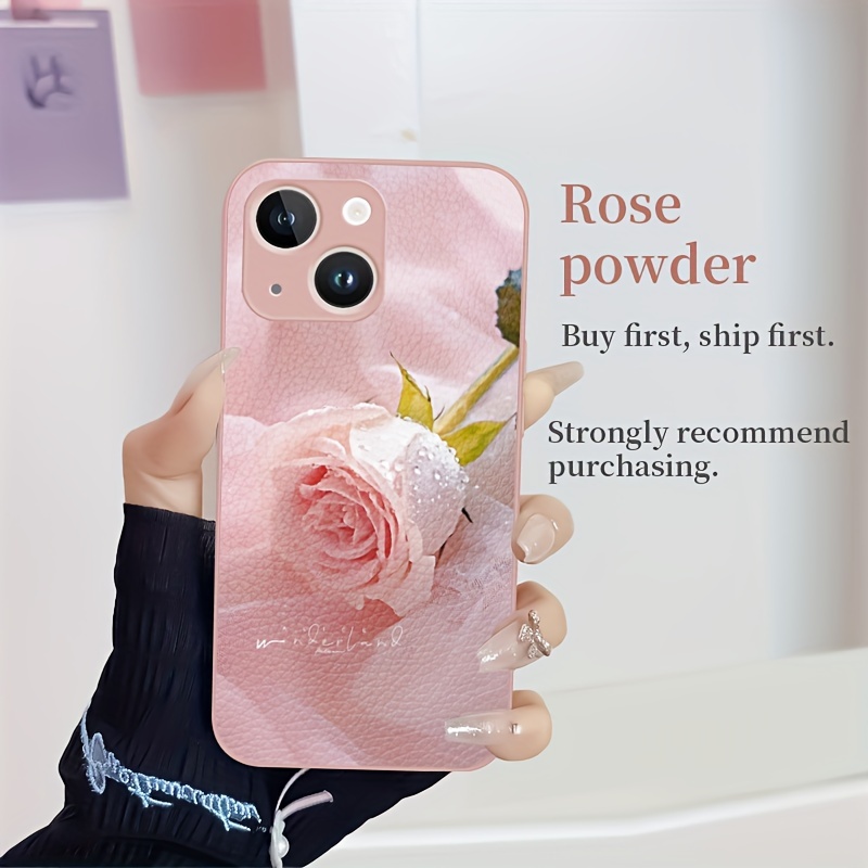 

New Metal Paint Artificial Leather Mobile Phone Case With Pattern Of Roses Suitable For Iphone 15/14/13/12/18/x/xs/xr/xs/pro/max/plus