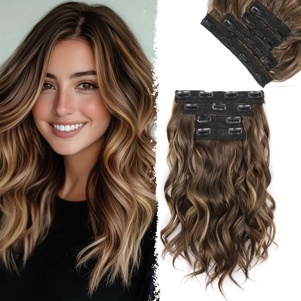 clip in hair extensions for women 14 short curly wavy hair extensions 4pcs invisible lace weft   hairpieces for daily party details 1