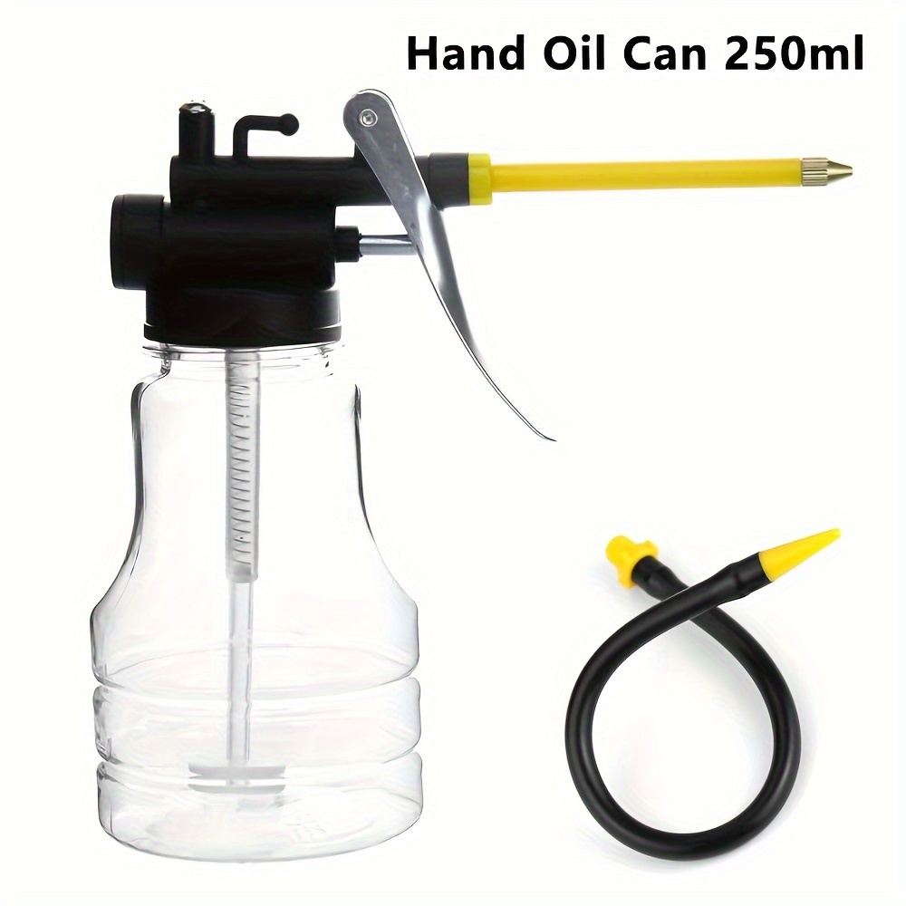 

250ml High-pressure Hand With Flexible Spout & Copper Nozzle - Transparent Abs Plastic, Easy-refill Design For Bikes, Rvs, Automotive, Boats & Diy Projects, Lubrication Tool | | Abs Plastic Body