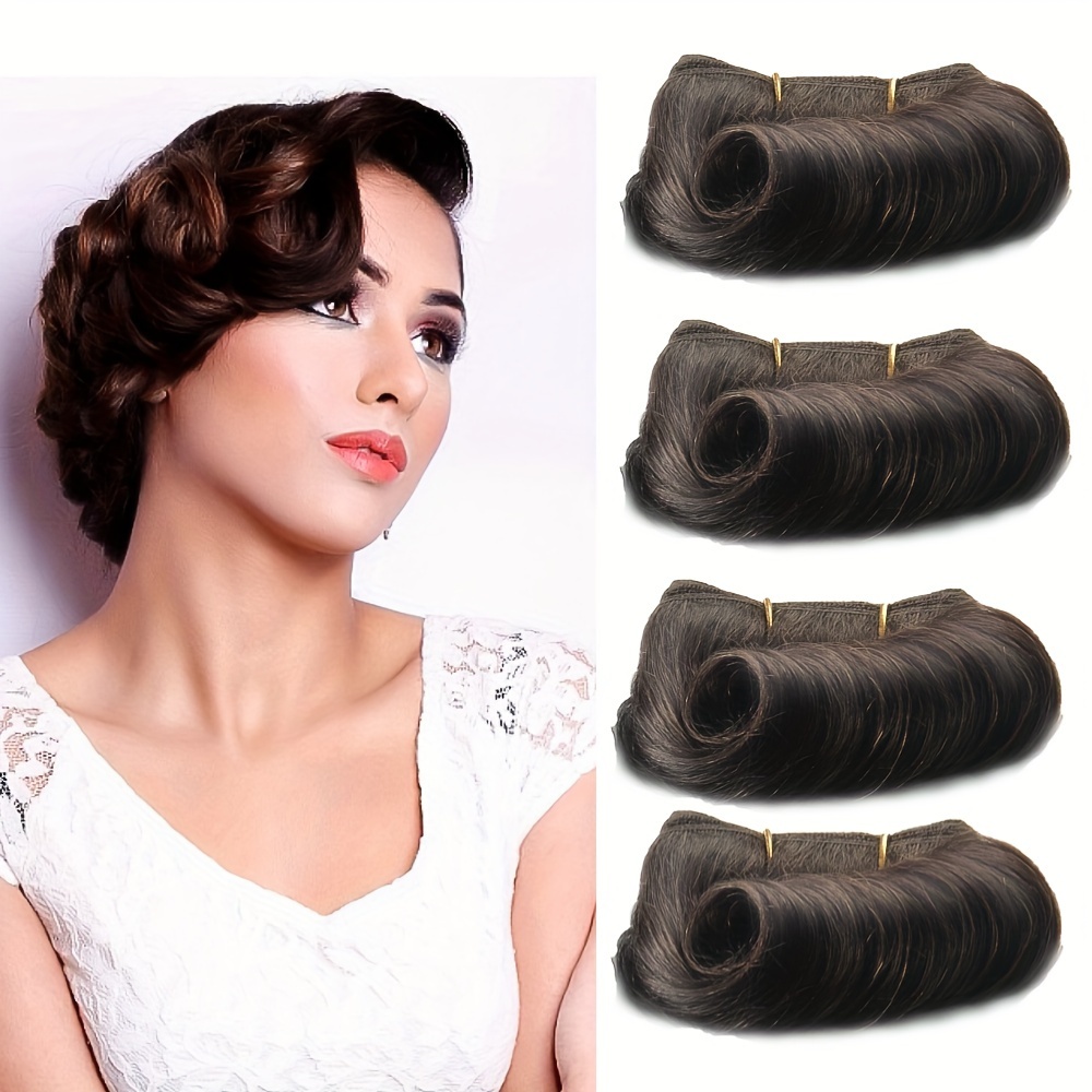 human hair bundles 4 bundles 4 brown color human hair weft Temu