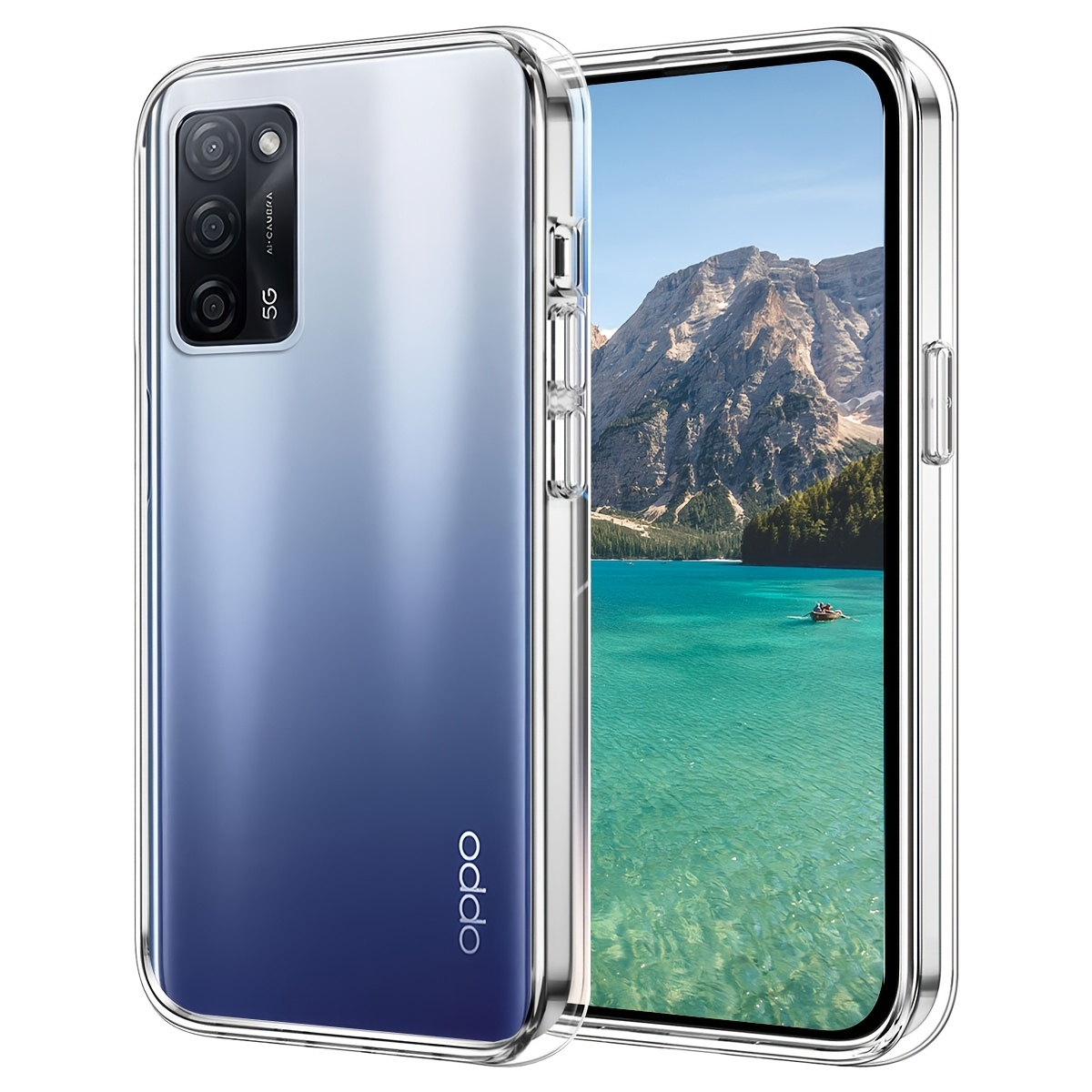 TEMU Phone Case: For Oppo A53s 5g Protective Case, Flexible Shockproof Mobile Phone Protective Case, Transparent, Protection, Anti-scratching Rear