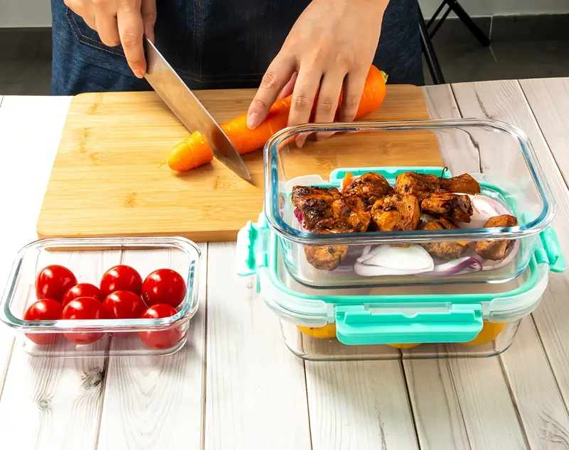 24pcs airtight glass food storage containers set leak proof microwave oven freezer dishwasher safe 12 containers 12 lids for meal prep and lunch Product details 4