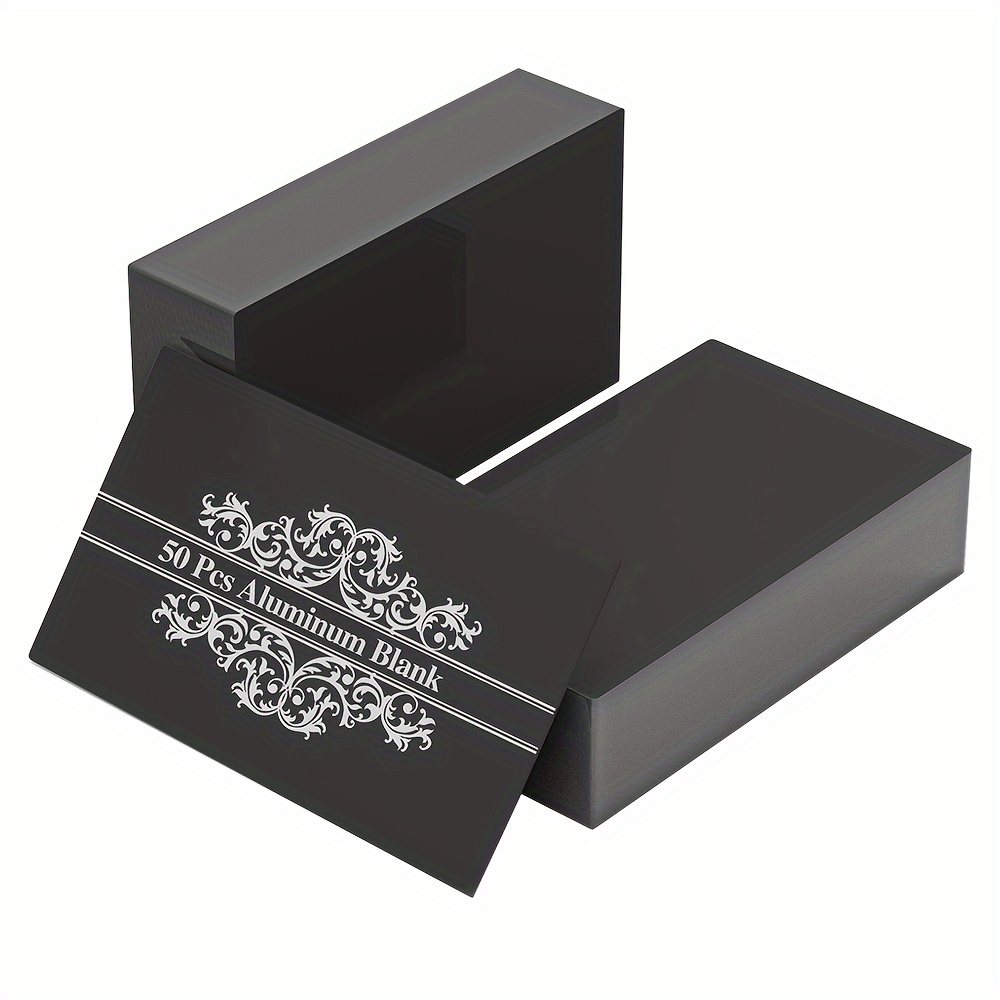Image of 50pcs Cnc Laser Engraving Card, Aluminum Blank Metal Name Card, 85 X 55mm Engraving Area Card For Laser Marking Machine