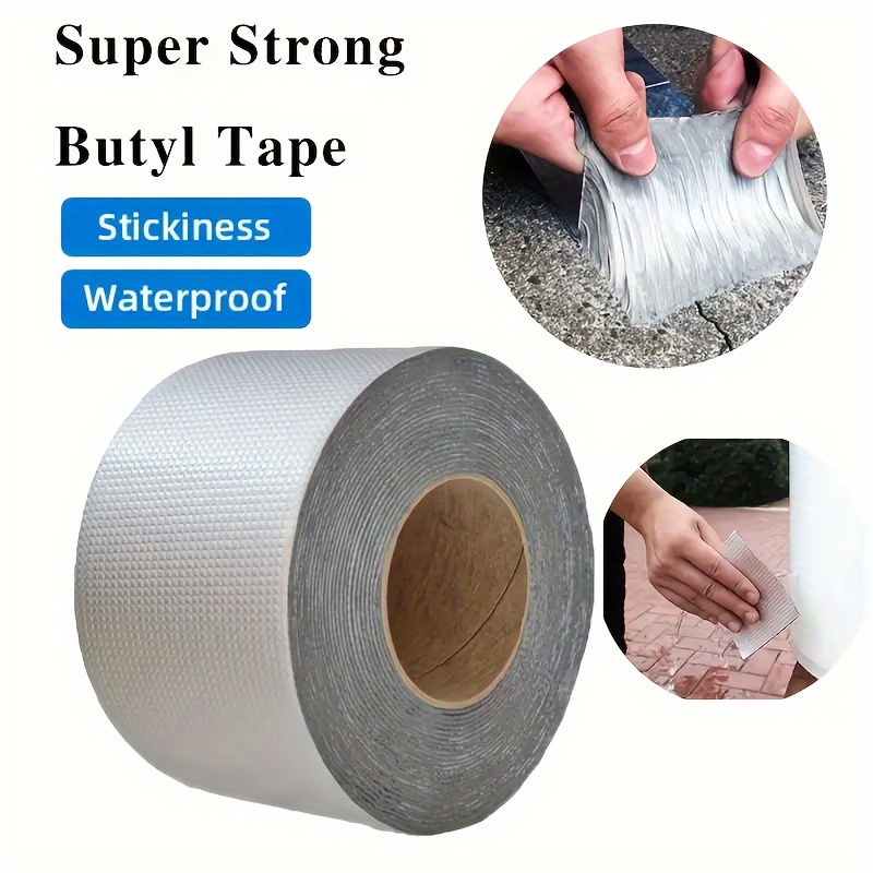 

5cm X 3m/1.96x118in Waterproof Tape High Temperature Resistance Aluminum Foil Thicken Butyl Tape Wall Pool Roof Crack Duct Repair Sealed Self Tape