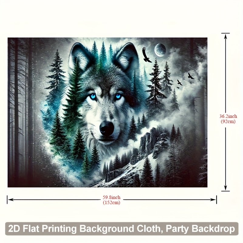 Wolf Tapestry Mysterious Forest Wall Decor For Living Room_voghion.com