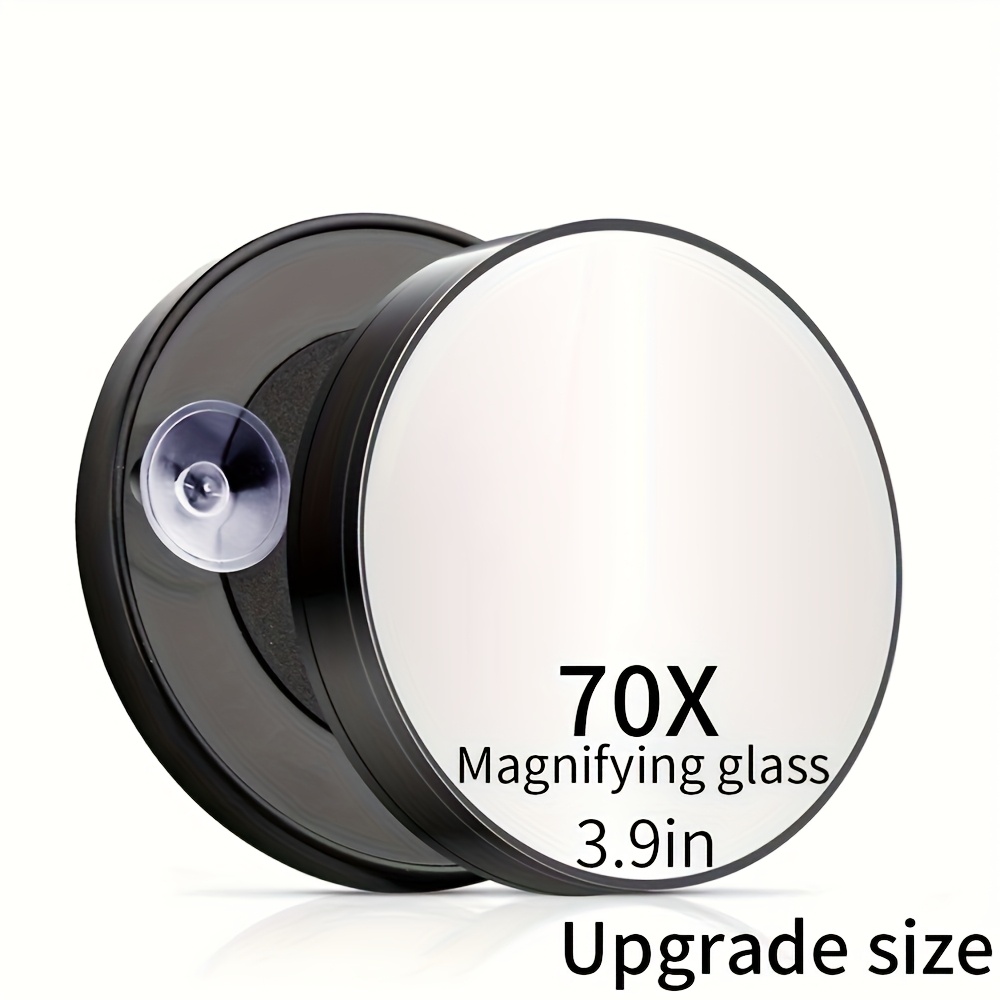 TEMU 70x Magnifying Makeup Mirror With Suction Cup - High-definition Glass, Compact And Portable For Precise Application, Blackheads And Aging Eyes -