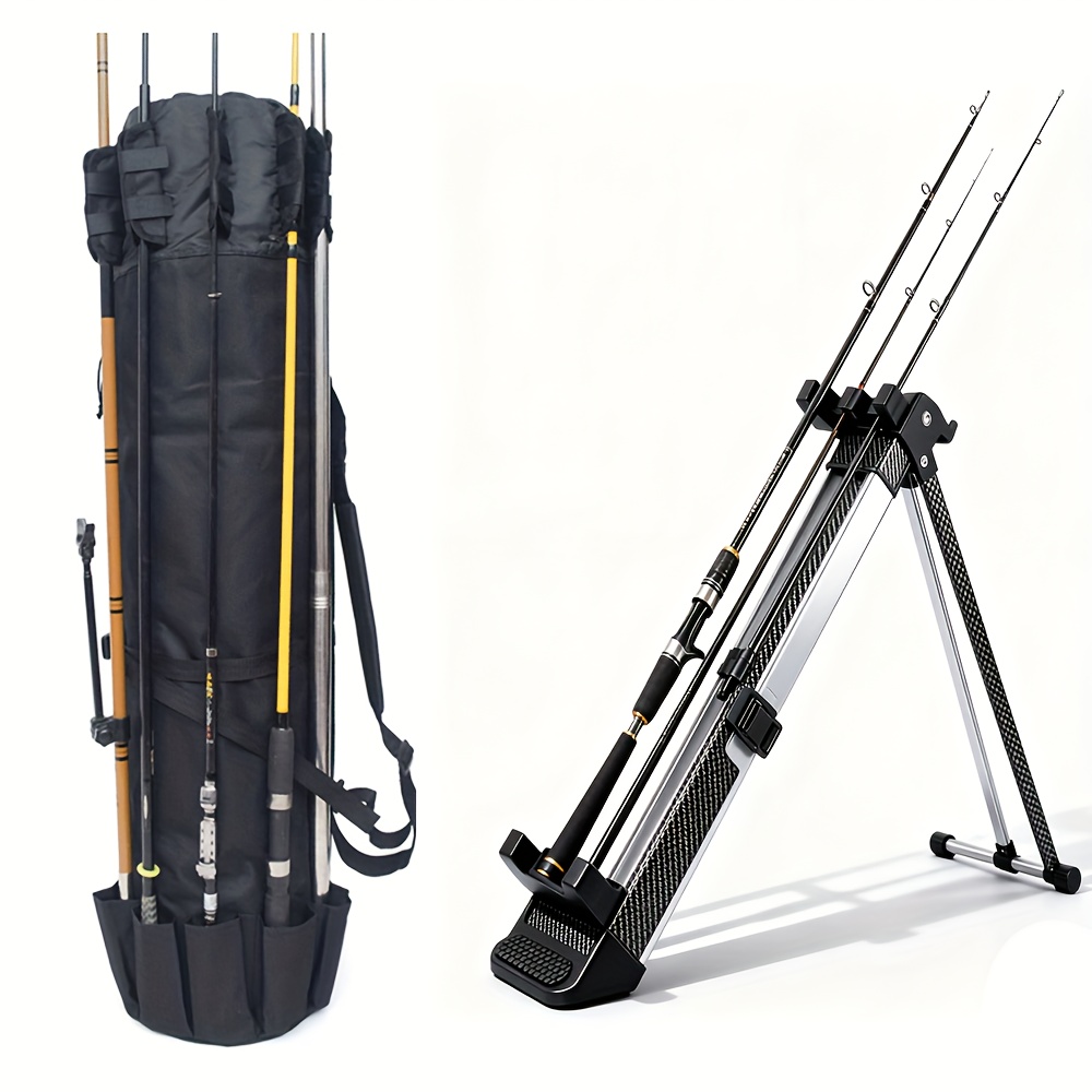 Jemora Sac De Transport Canne à Pêche 3 Compartiments – Étui Pliable 90/120/150 Cm Pour Cannes, Moulinets & Accessoires