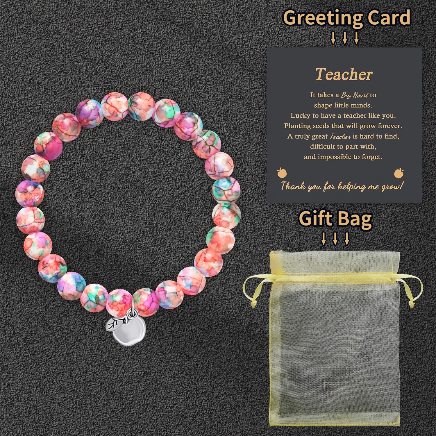 TEMU 1pc Valentine's Day, Easter Fashion Gifts Bracelets For Teacher, Thanks You Teacher Gift, Graduation Present Gift For Teachers, Back To School