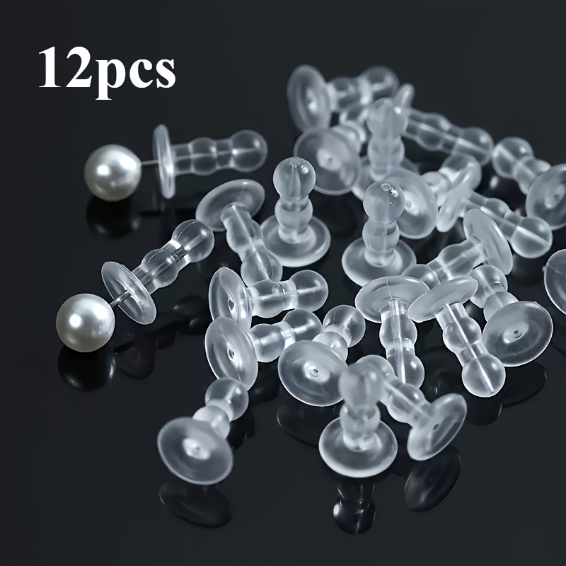 TEMU 12 pz Supporti per Tappi per Orecchie in Silicone Adatti per Creazione di Gioielli, Tappi per Orecchie Coprenti Antiforatura con Borchie,