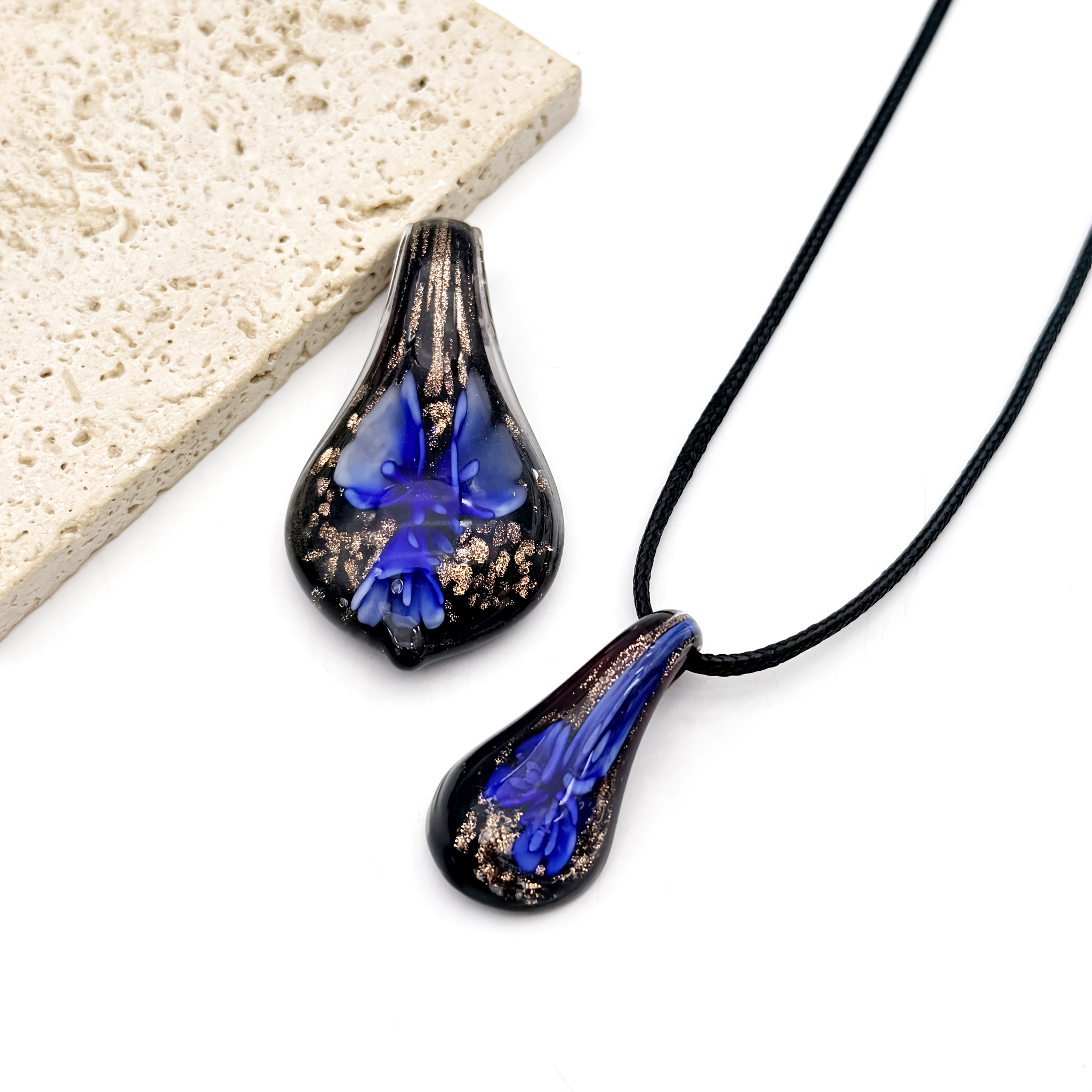 Women's Exquisite Floral Gilt Cloisonné Pendant Necklace, Handcrafted
