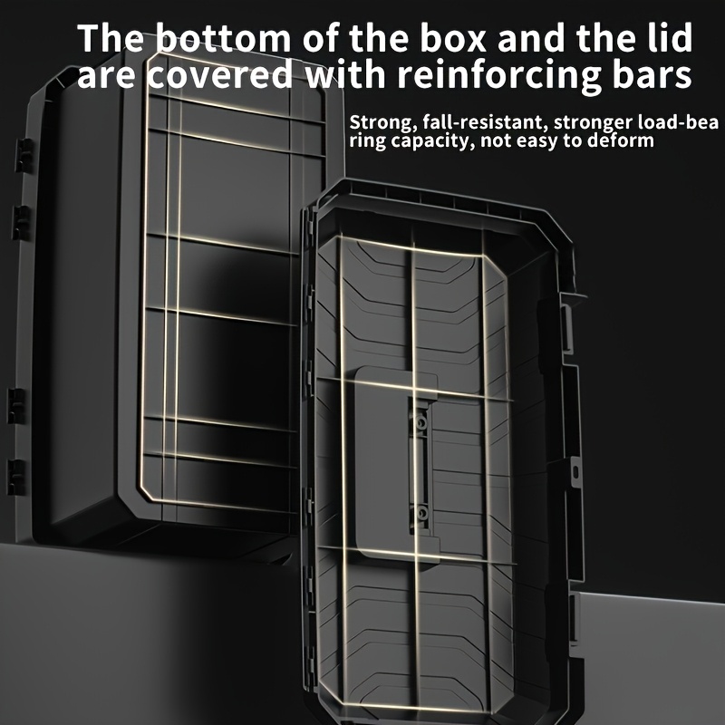waterproof toolbox professional toolbox set heavy duty plastic case drill organizer for electricians and carpenters the   storage solution with safety latches and   compartments suitable for home details 5