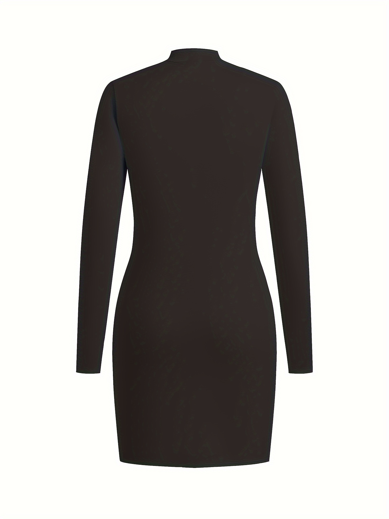 womens casual long sleeve t shirt dress high neck bodycon - Temu
