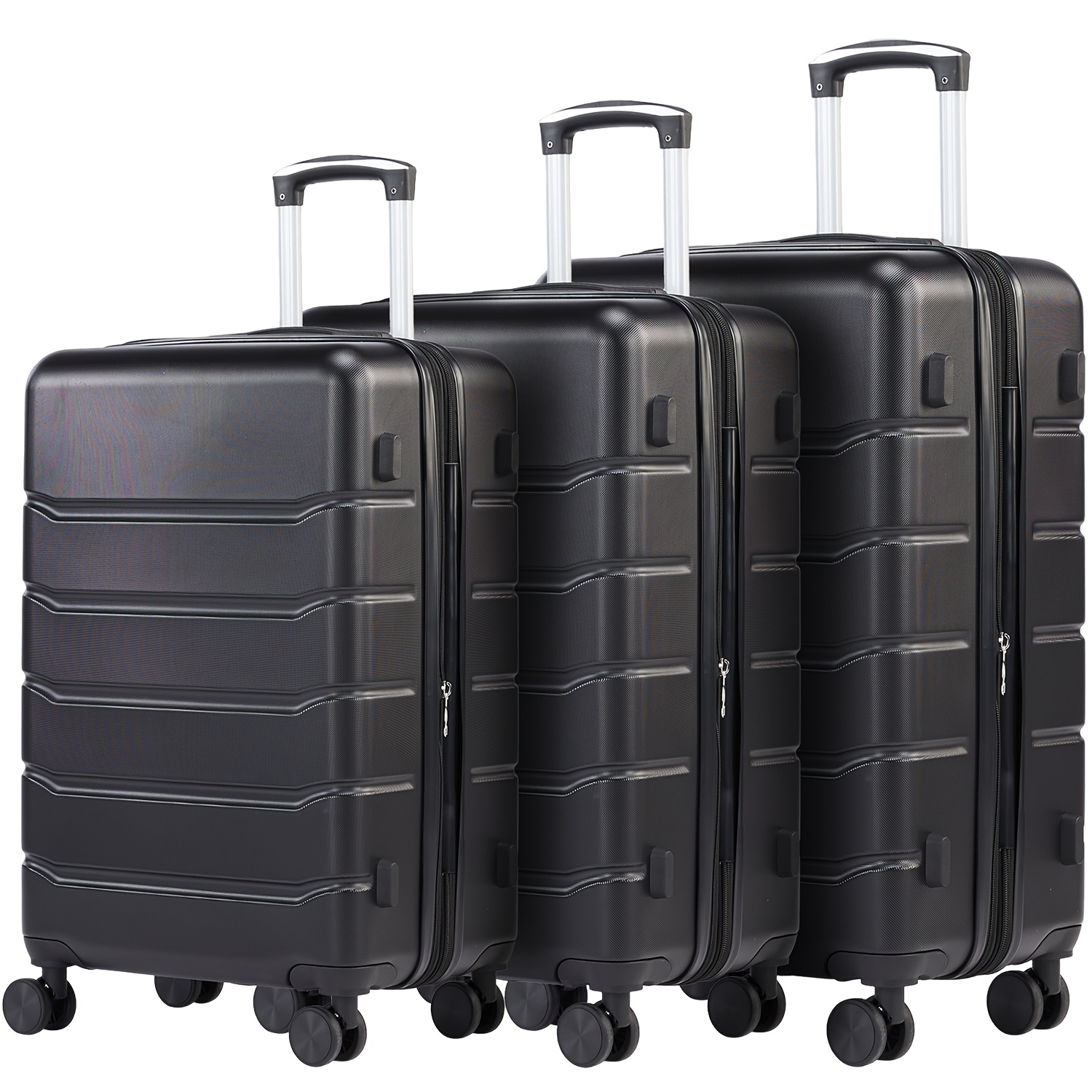 3pcs Hard Shell Suitcase Set, Hard Shell Trolley Suitcase Set, Luggage Case, Suitcase With Lock, 4 Wheel Hard Shell Telescopic Handle, Large Capacity, Suitable For Travel And .