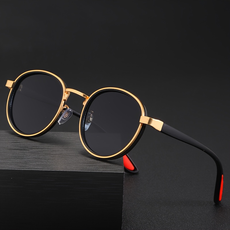 1 Pair of Trendy And Cool Handsome Men And Beautiful Women Must-Have for Taking Photos, Suitable for Both Men And Women, -Color Optional High-End Minimalist Style Popular Round Frame Glasses, Without Battery