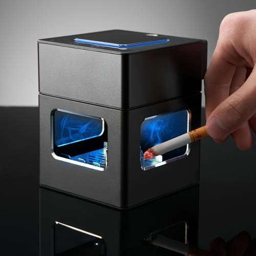 the smart one ashtray with cigarette lighter usb charging and filter reduces smoke and purifies the air aluminum ashtray is suitable for home and office is for and lovers to smoke