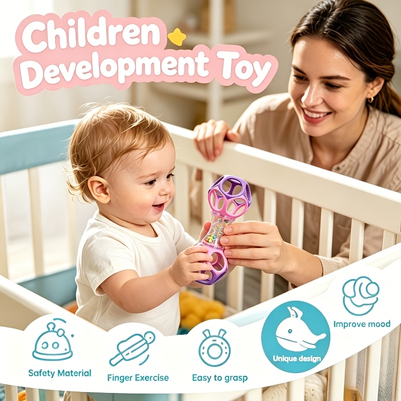 Random Color Baby Rattle Grasping Toy for Development