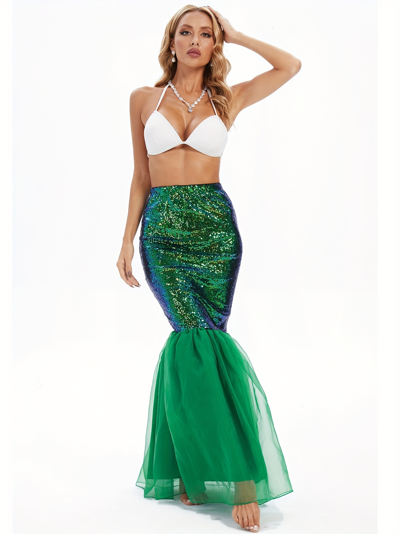 Women mermaid costume tail shops sequin skirt