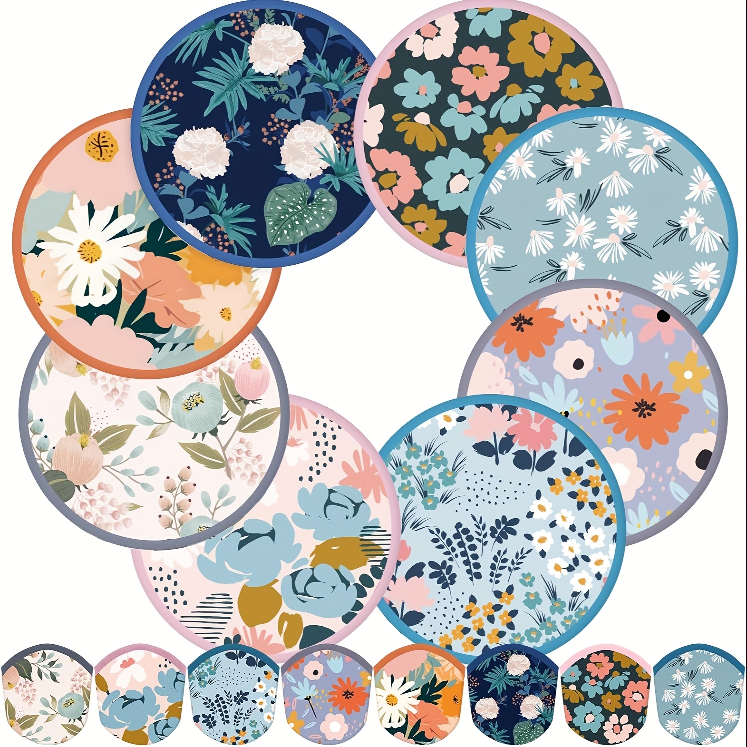 TEMU 24pcs Morandi Style Foldable Fan Handheld Compact Cooling Fans Multi Role Round Fans For Outdoor Games For Women Man Daily Use Festival Wedding Party Favors Decorations Portable, 8 Style