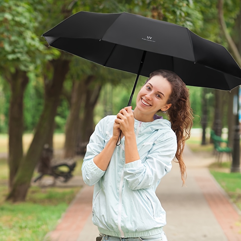 

Parapluie Pliant Automatique - Coupe-Vent, Imperméable, Protection UV, Auvent 8-Nervures 190T, Design Élégant, Léger et Portable pour Hommes et Femmes